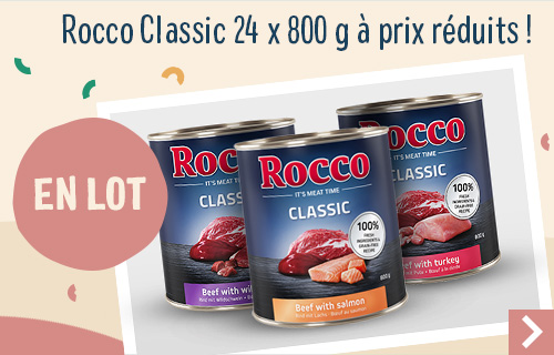 Boîtes Rocco Classic 24 x 800 g pour chien à prix mini !