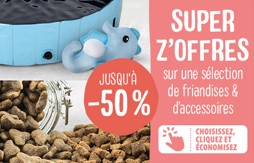 Jusqu'à -50 % de remise sur une sélection de snacks et accessoires !