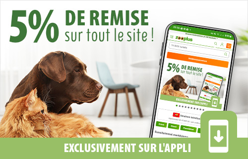 5 % de remise sur l'appli zooplus !