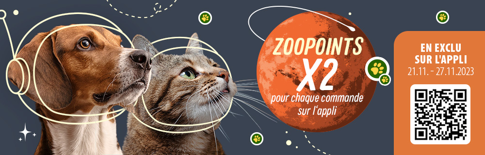 zooPoints x2 sur toute commande passée sur l'appli