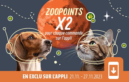 zooPoints x2 sur toute commande passée sur l'appli