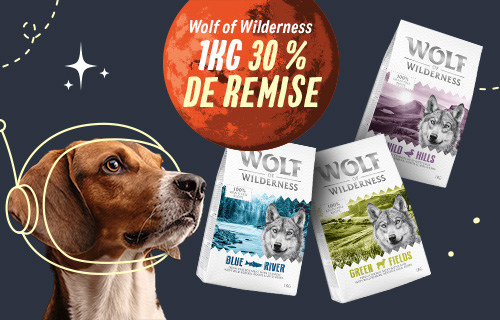 Croquettes Wolf of Wilderness 1 kg pour chien : 30 % de remise !