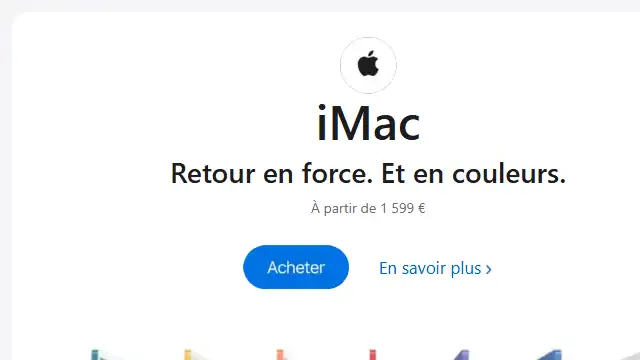 Newsletter de Apple : iMac. Le meilleur ordinateur tout‑en‑un au monde, boosté par la puce M3.