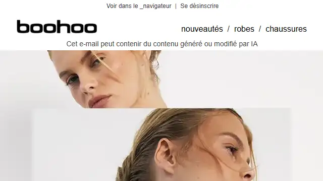 Newsletter de Boohoo : CHUT… VOUS ÊTES INVITÉE 🤫