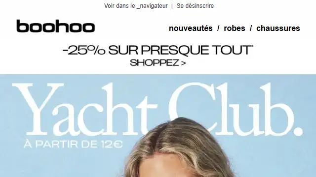 Newsletter de Boohoo : YACHT CLUB ⚓️