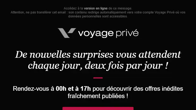 Newsletter de Voyage Privé : Un Black Friday peut en cacher un autre 🤭