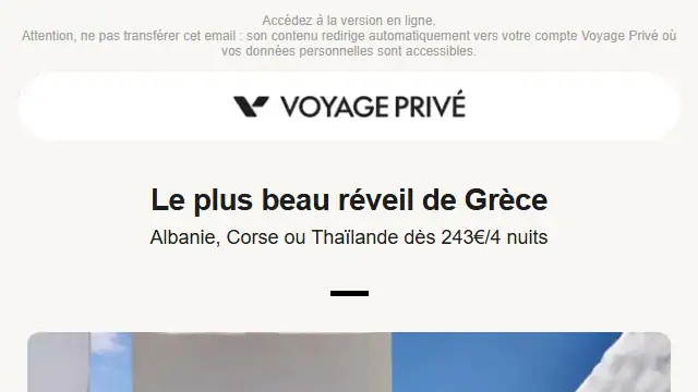Newsletter de Voyage Privé : 🧿 Santorin jusqu&rsquo;à -66%, Guadeloupe, Annecy ou Séville dès 44€
